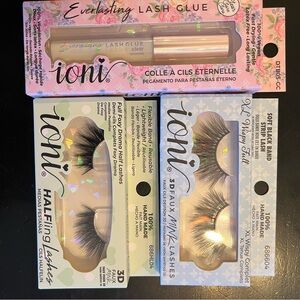 Ioni 3D Faux Mink Lashes and Everlasting Lashes and Glue Set